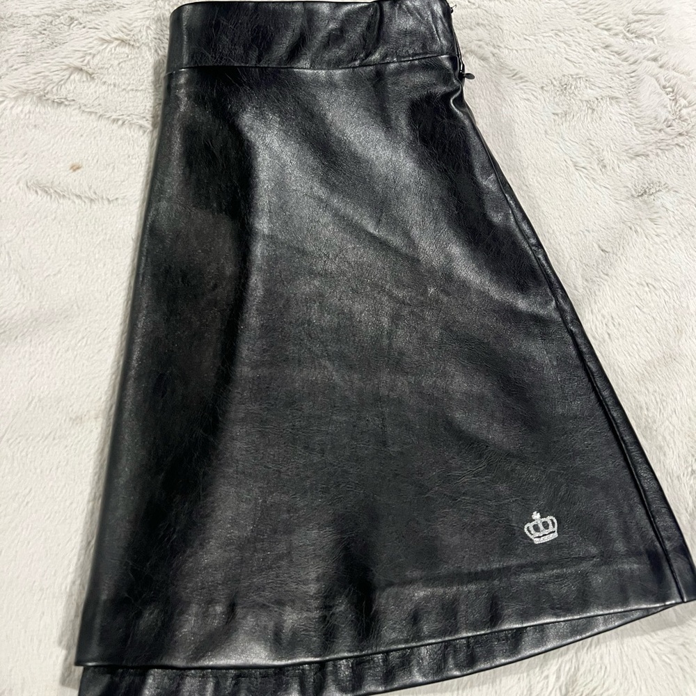 Juicy Couture Faux Leather Skater Skirt